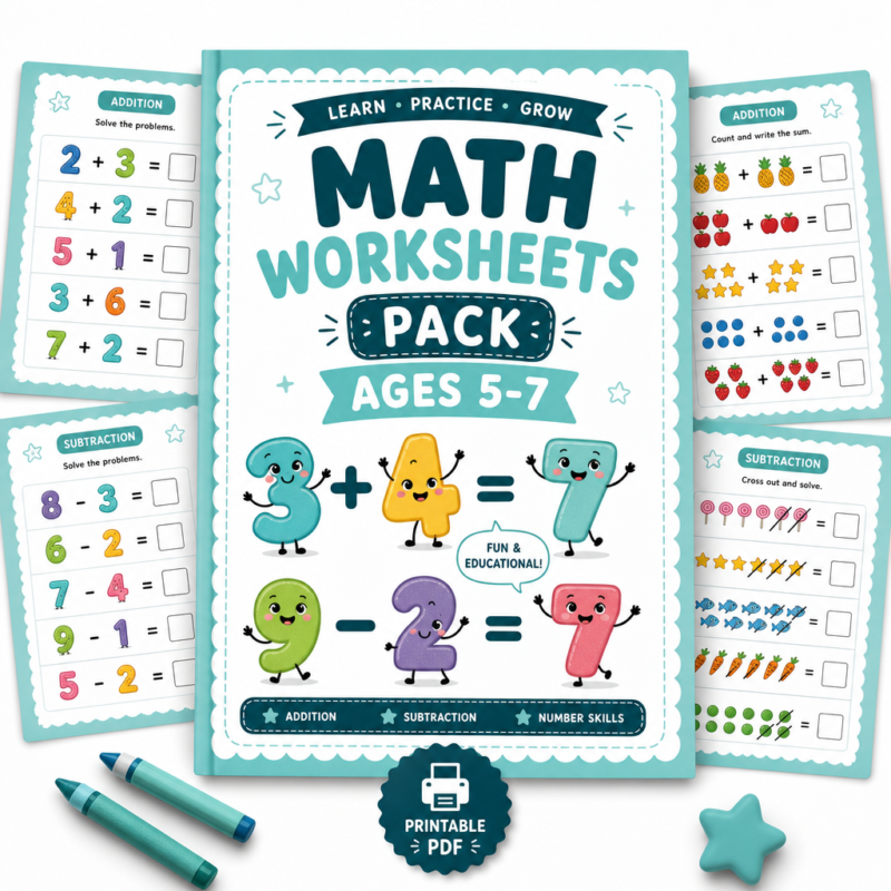 Math Worksheets Pack